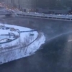 Chicago River Steams in Freezing Temperatures